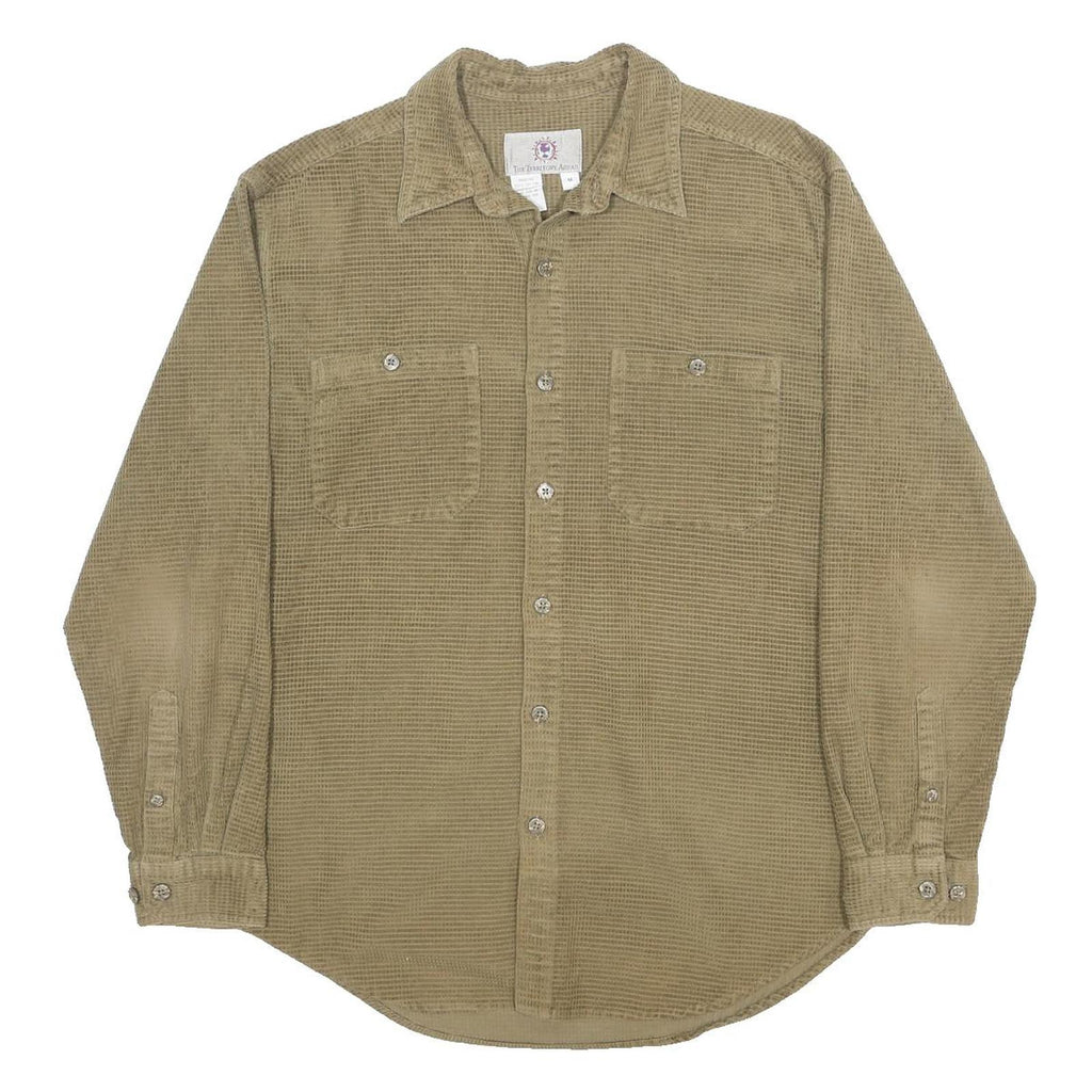 THE TERRITORY AHEAD Mens Beige Cotton Shirt M Button Front Long Sleeve Casual