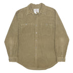THE TERRITORY AHEAD Mens Beige Cotton Shirt M Button Front Long Sleeve Casual