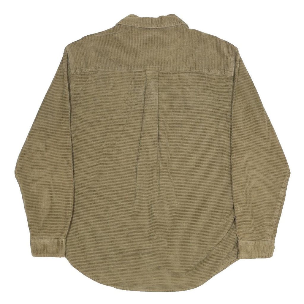 THE TERRITORY AHEAD Mens Beige Cotton Shirt M Button Front Long Sleeve Casual