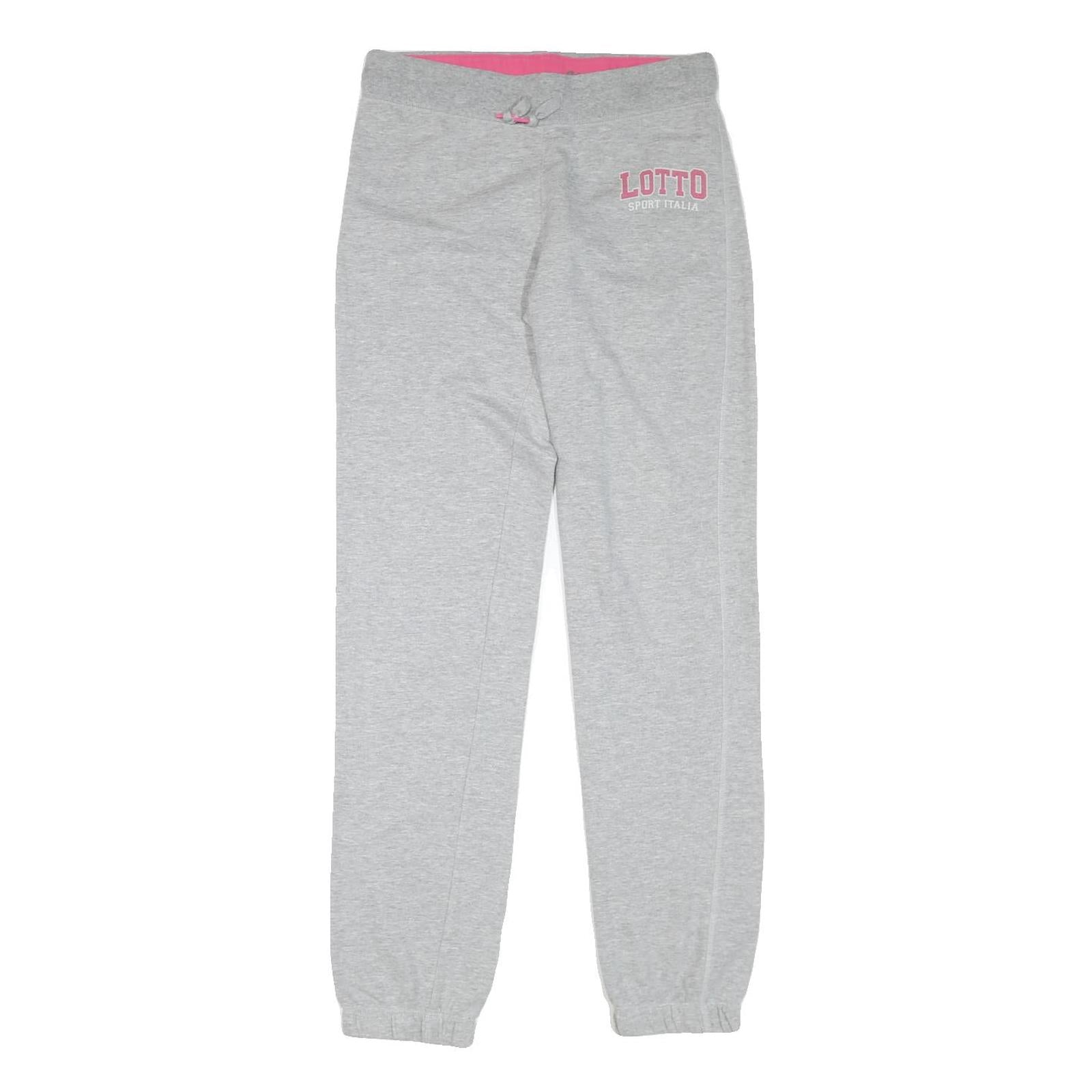 LOTTO Womens Joggers Grey & Pink Cotton Blend Regular Tapered M W30 L31