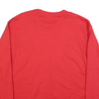 CHAMPION Mens Red Crew Neck L Cotton Blend Pullover Sweatshirt Classic Fit