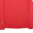 CHAMPION Mens Red Crew Neck L Cotton Blend Pullover Sweatshirt Classic Fit