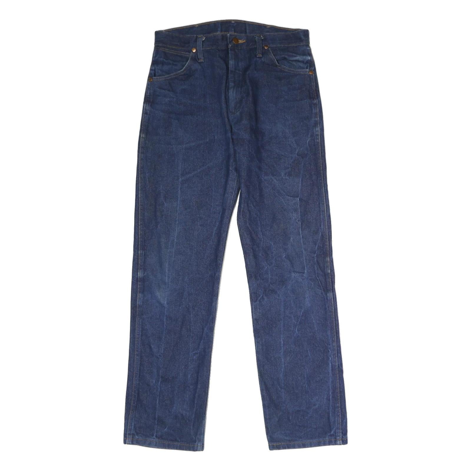 WRANGLER Mens Slim Blue Denim Jeans W32 L32 Classic Zip Closure Casual Wear