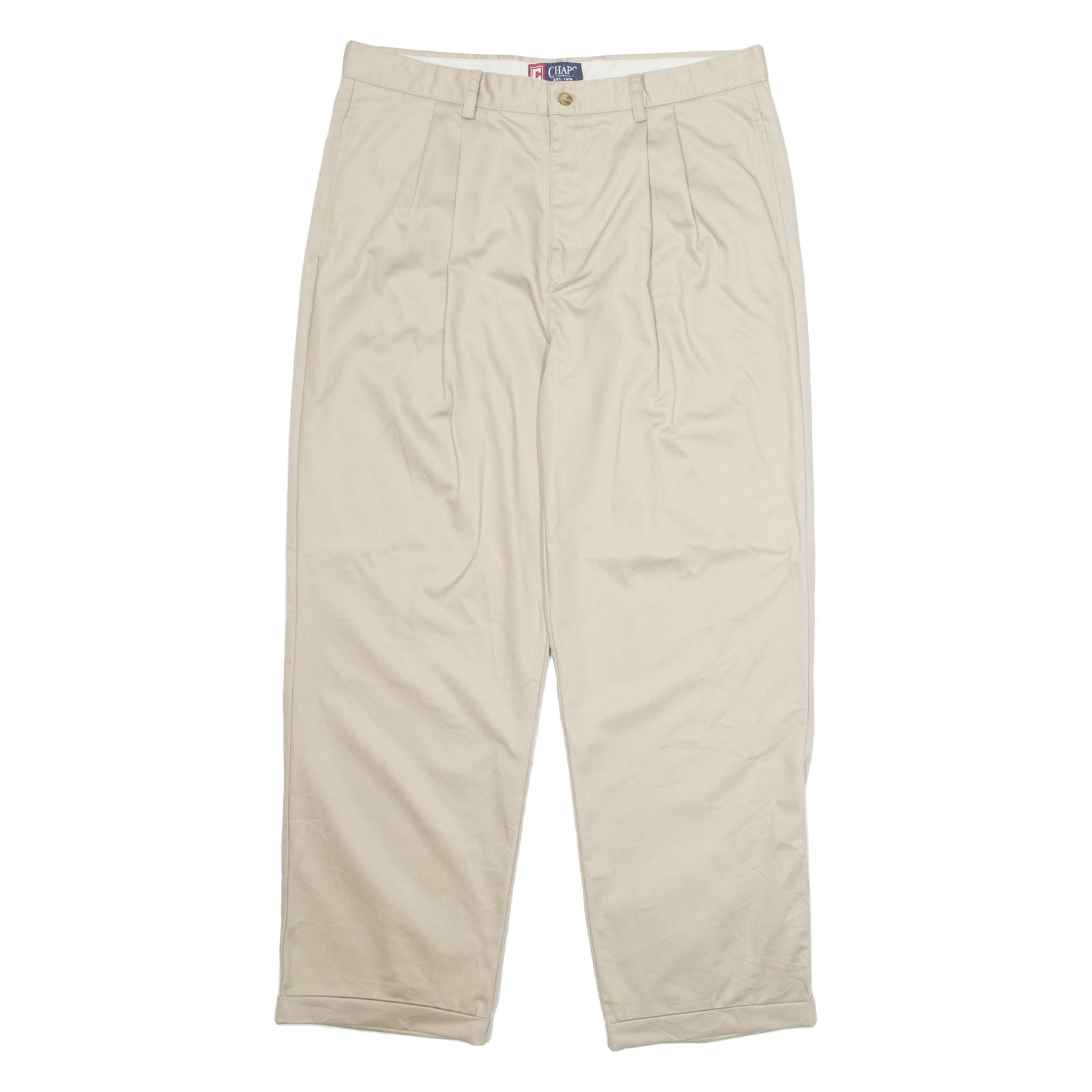 CHAPS Chino Mens Trousers Beige Regular Straight W36 L30