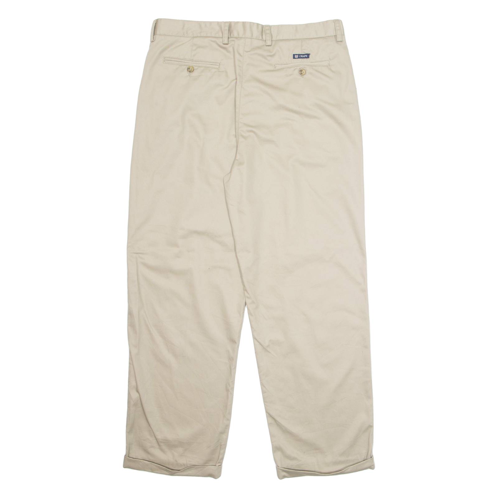 CHAPS Chino Mens Trousers Beige Regular Straight W36 L30
