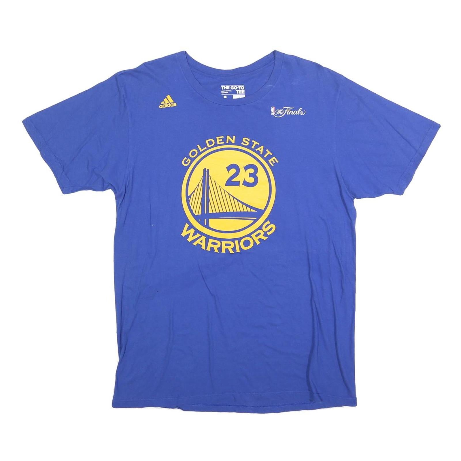 ADIDAS Mens Blue Golden State Warriors Graphic T-Shirt L Short Sleeve Crew Neck
