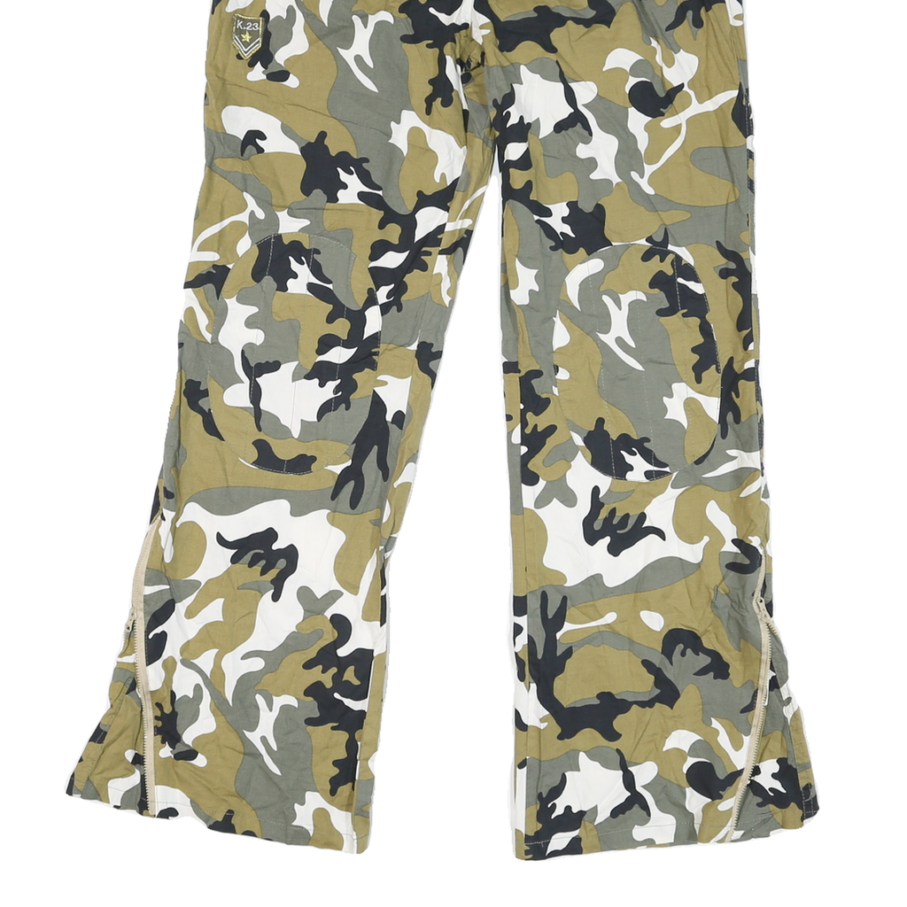 Womens Cotton Blend Camouflage Relaxed Straight Trousers W30 L28 Casual Fashion