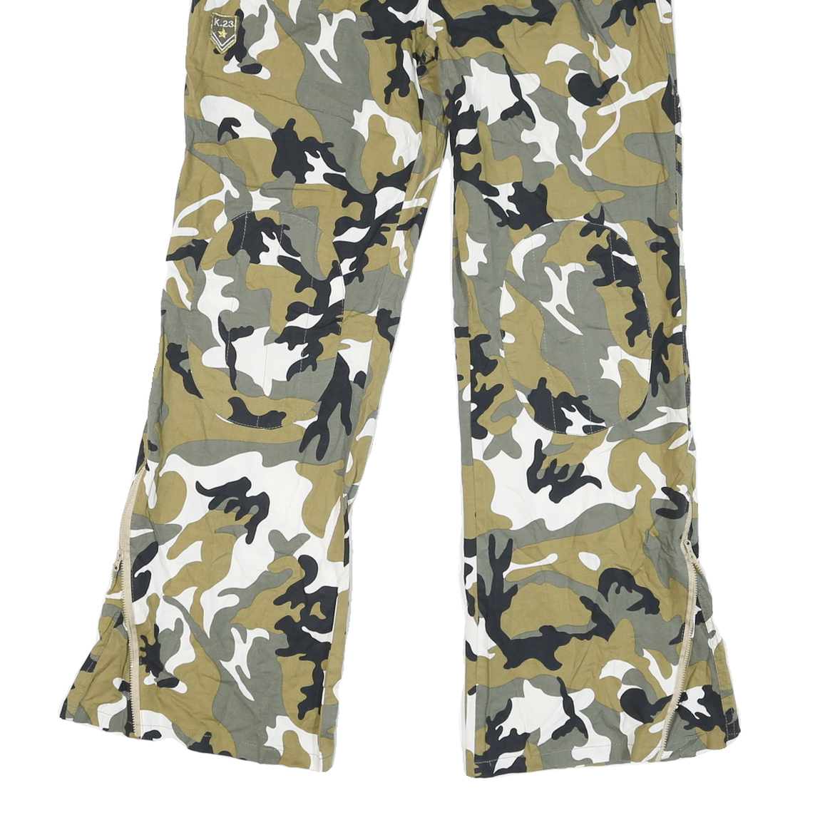 Womens Cotton Blend Camouflage Relaxed Straight Trousers W30 L28 Casual Fashion
