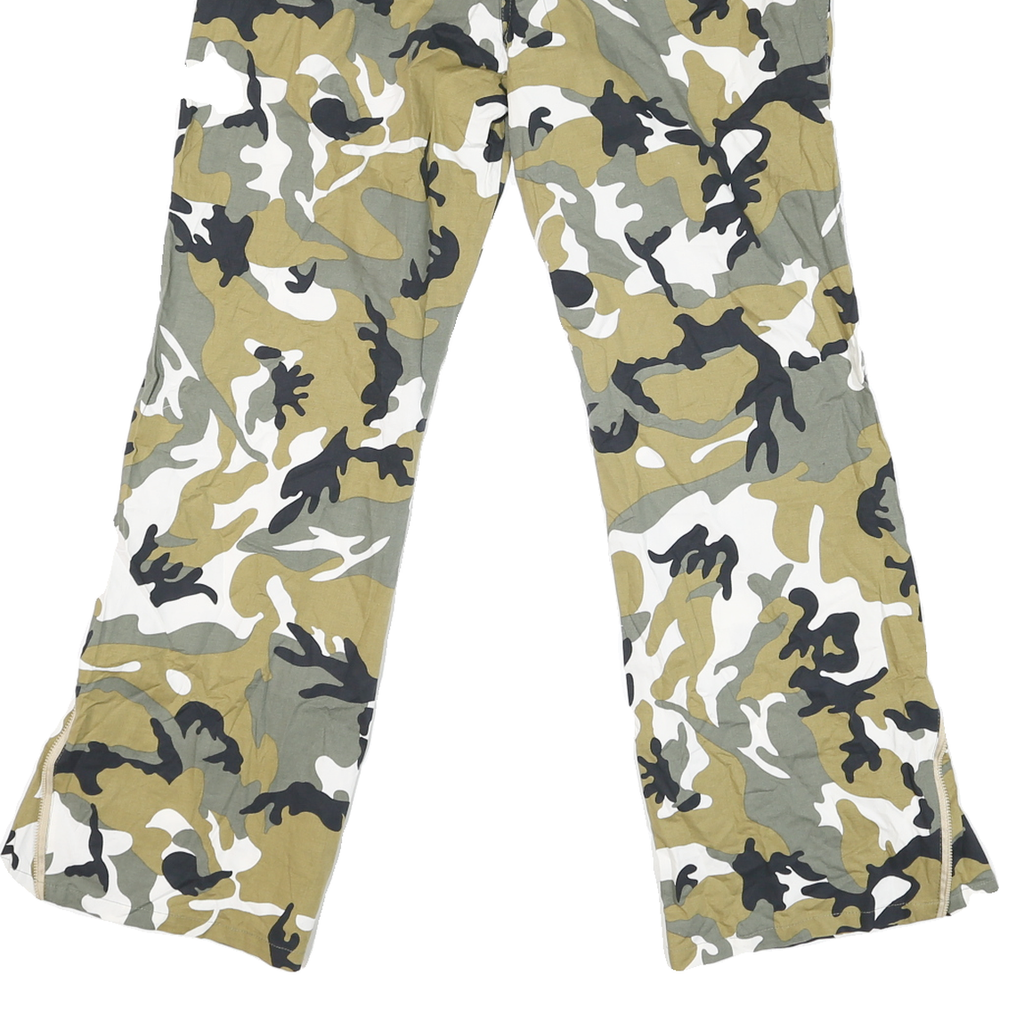 Womens Cotton Blend Camouflage Relaxed Straight Trousers W30 L28 Casual Fashion