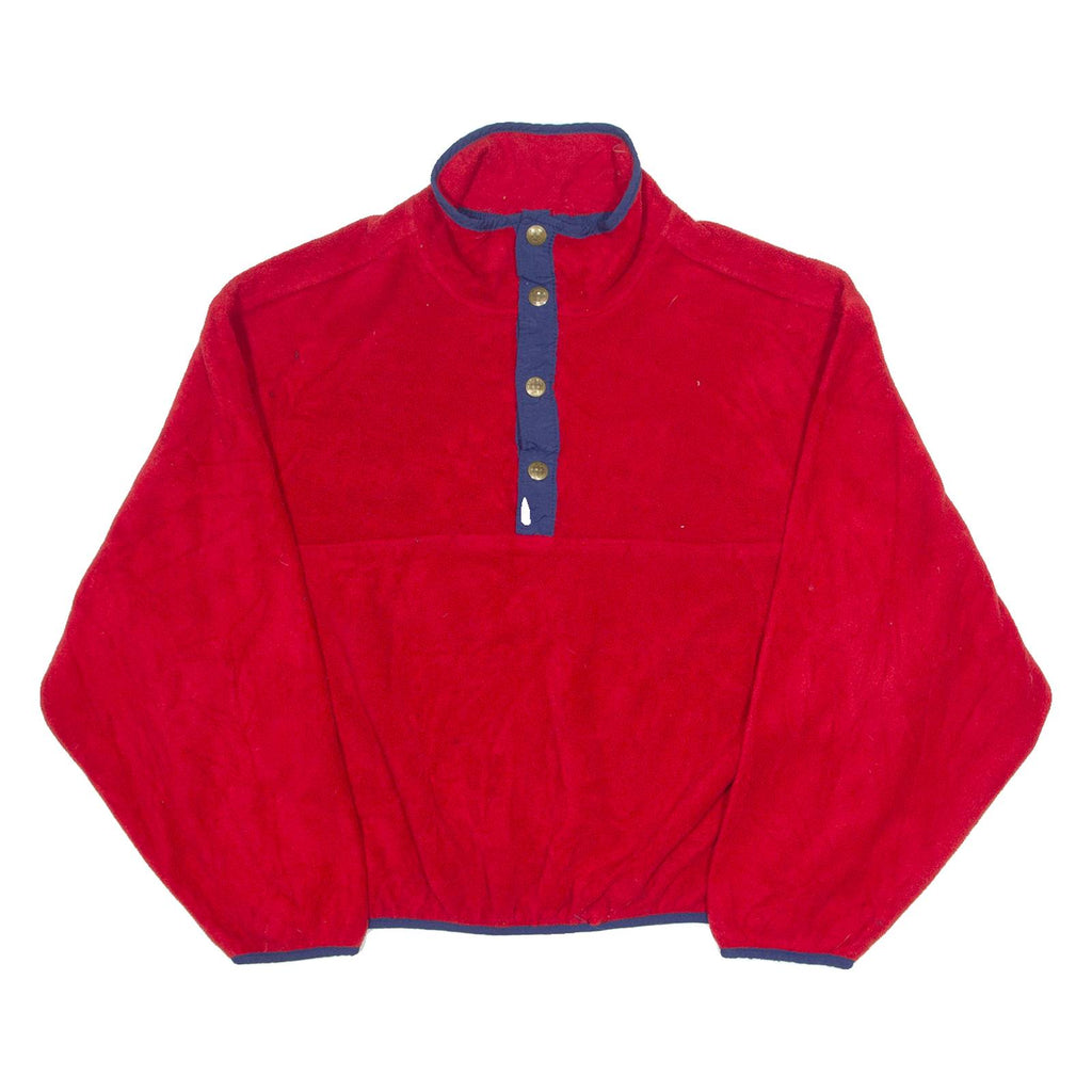 WOOLRICH Mens Jumper Red Button Neck 90s Tight Knit L