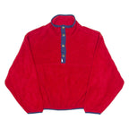 WOOLRICH Mens Jumper Red Button Neck 90s Tight Knit L