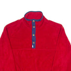 WOOLRICH Mens Jumper Red Button Neck 90s Tight Knit L