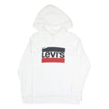 LEVI'S Mens White Pullover Hoodie S Cotton Blend Hooded Sweatshirt