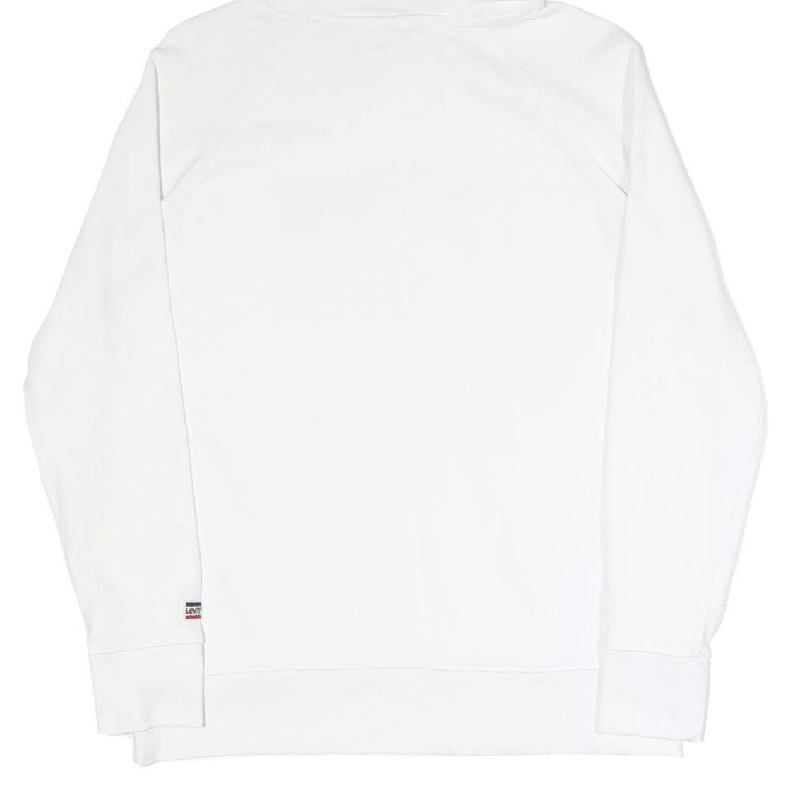 LEVI'S Mens White Pullover Hoodie S Cotton Blend Hooded Sweatshirt