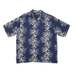 PURITAN Mens Hawaiian Shirt Blue Floral XL