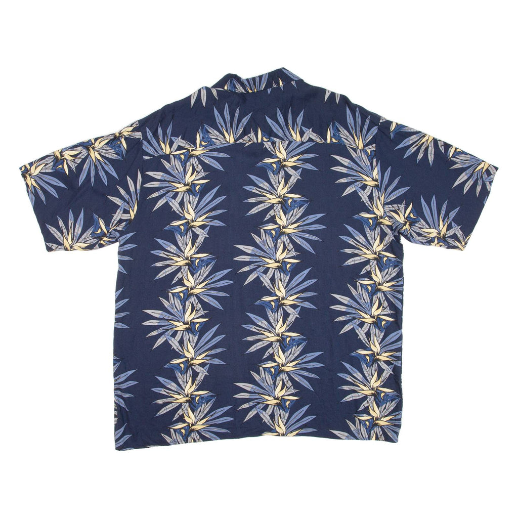 PURITAN Mens Hawaiian Shirt Blue Floral XL