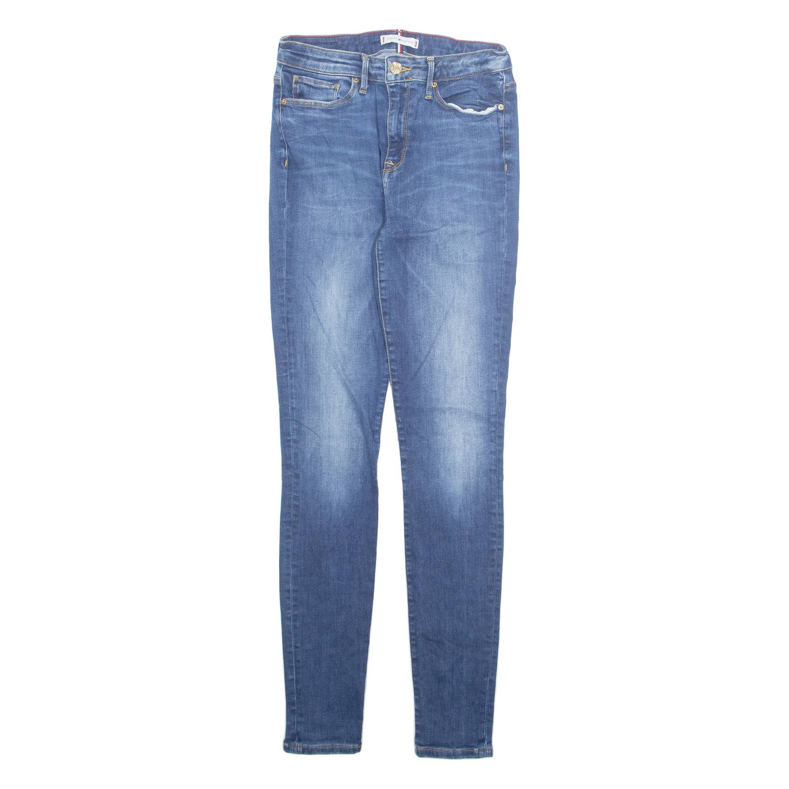 TOMMY HILFIGER Womens Jeans Blue Regular Tapered Stone Wash W26 L29