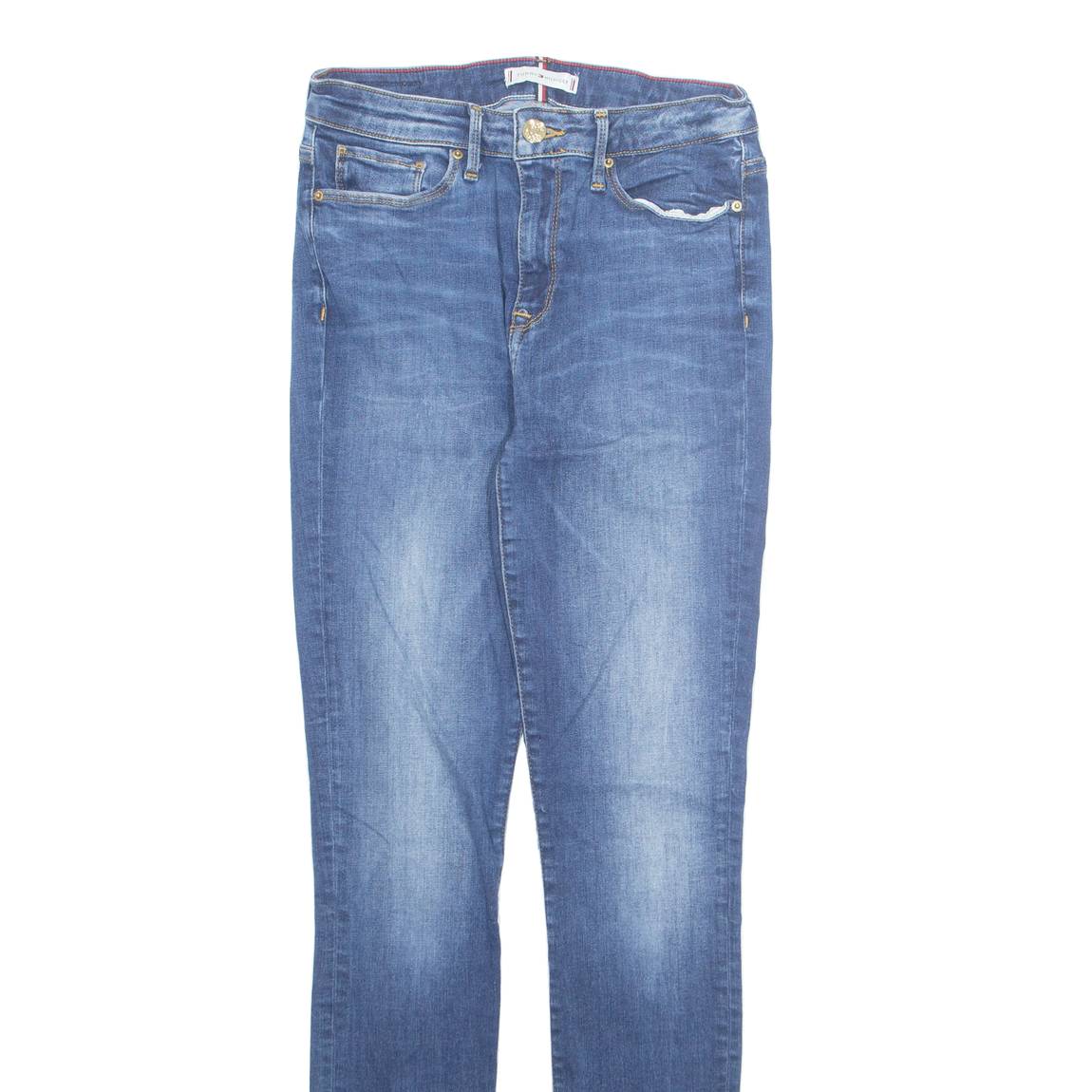 TOMMY HILFIGER Womens Jeans Blue Regular Tapered Stone Wash W26 L29