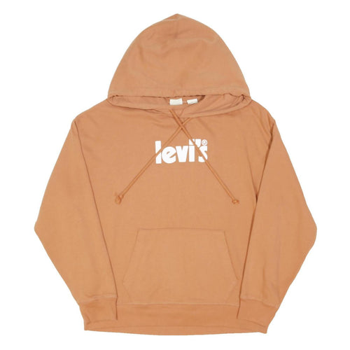 LEVI'S Womens Beige Pullover Hoodie L Cotton Blend Casual Sweatshirt