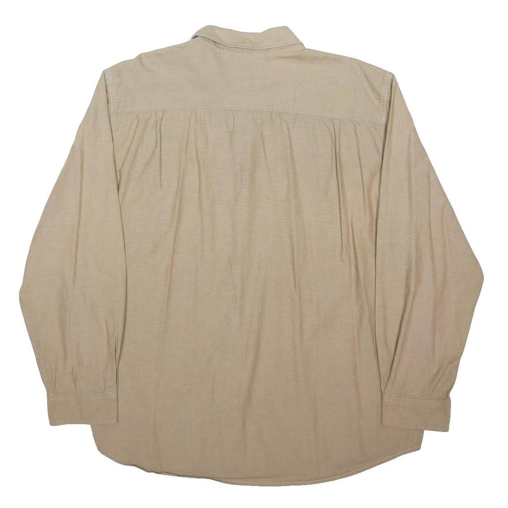 CARHARTT Mens Beige Workwear Shirt XL Cotton Blend Long Sleeve Button Down