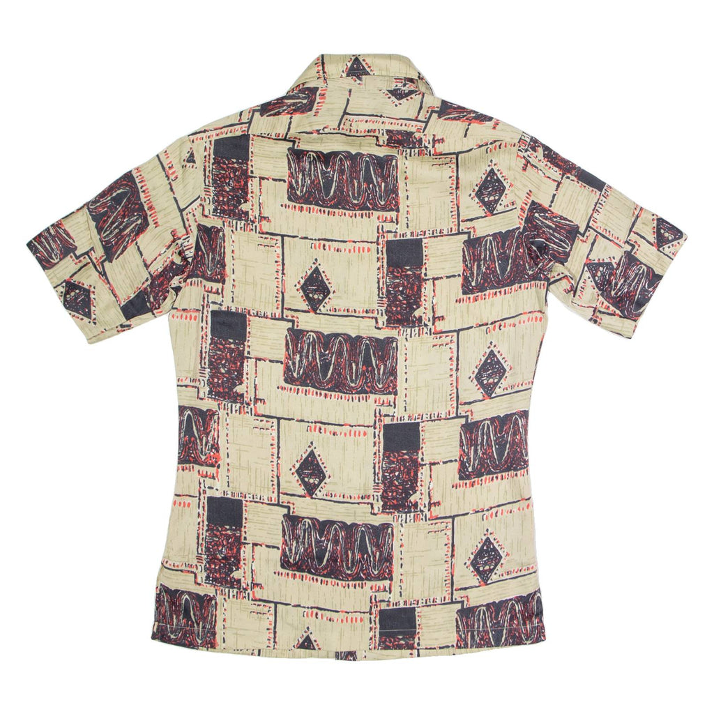 PLAYBOY Womens Shirt Brown Geometric S