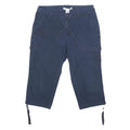CLEO Capri Womens Navy Blue Casual Cargo Shorts M W31 Drawstring Pockets