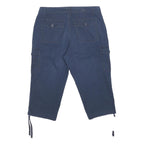 CLEO Capri Womens Navy Blue Casual Cargo Shorts M W31 Drawstring Pockets