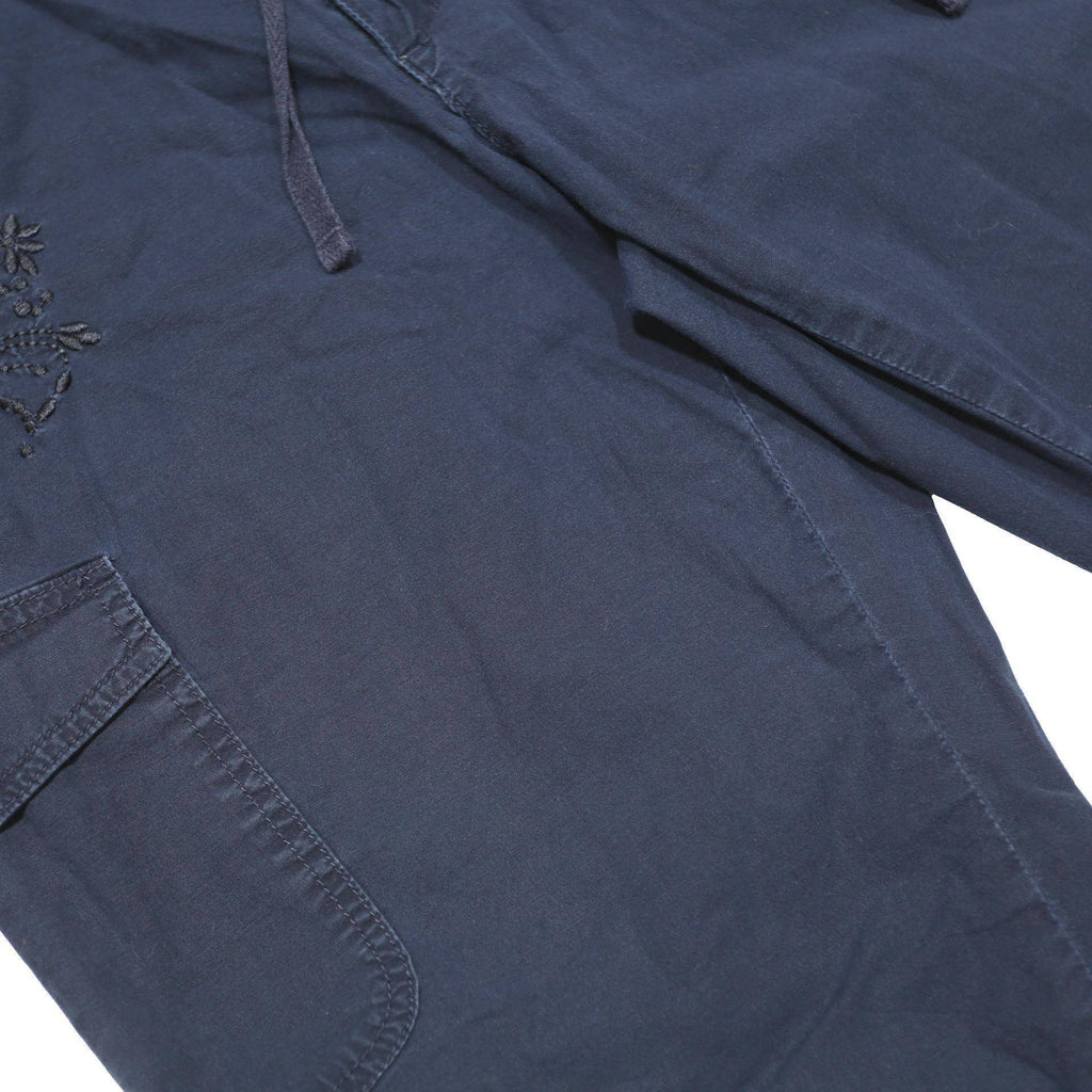 CLEO Capri Womens Navy Blue Casual Cargo Shorts M W31 Drawstring Pockets