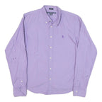 RALPH LAUREN Mens Purple Slim Fit Shirt S Cotton Blend Classic Button-Down