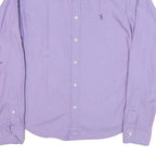 RALPH LAUREN Mens Purple Slim Fit Shirt S Cotton Blend Classic Button-Down