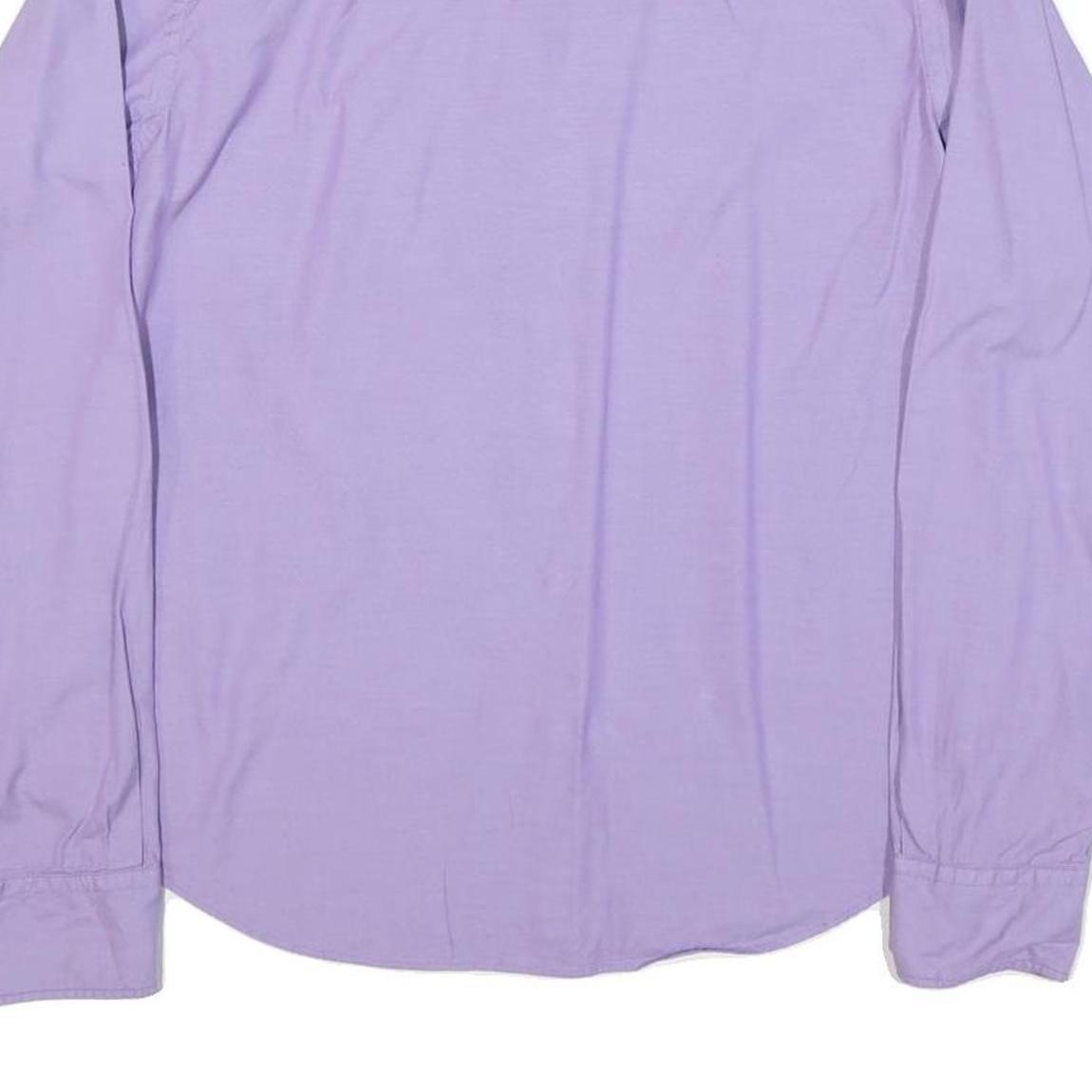 RALPH LAUREN Mens Purple Slim Fit Shirt S Cotton Blend Classic Button-Down