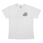 HANES Mens White Graphic T-Shirt S Short Sleeve Crew Neck Cotton Blend Casual
