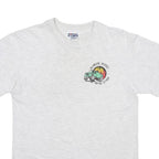 HANES Mens White Graphic T-Shirt S Short Sleeve Crew Neck Cotton Blend Casual