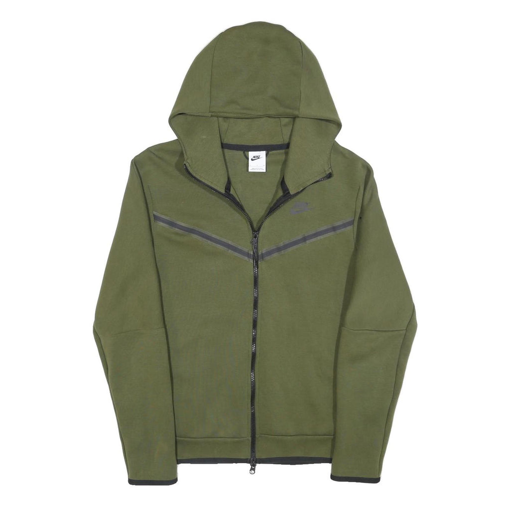 NIKE Mens Green Hoodie S Cotton Blend Full Zip Casual Sportswear