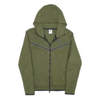 NIKE Mens Green Hoodie S Cotton Blend Full Zip Casual Sportswear