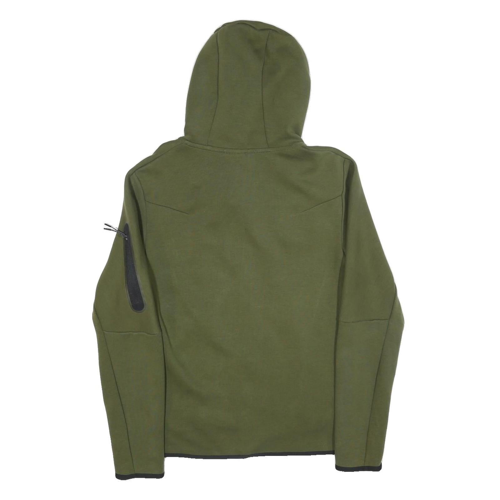 NIKE Mens Green Hoodie S Cotton Blend Full Zip Casual Sportswear