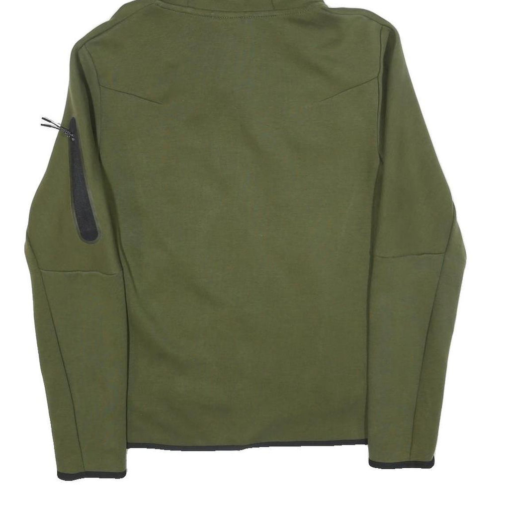 NIKE Mens Green Hoodie S Cotton Blend Full Zip Casual Sportswear