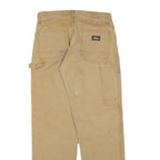 DICKIES Mens Cotton Blend Beige Regular Fit Straight Leg Trousers W28 L29