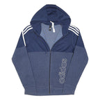ADIDAS Mens Navy Blue Cotton Blend Zip Hoodie Jacket S Casual Sportswear