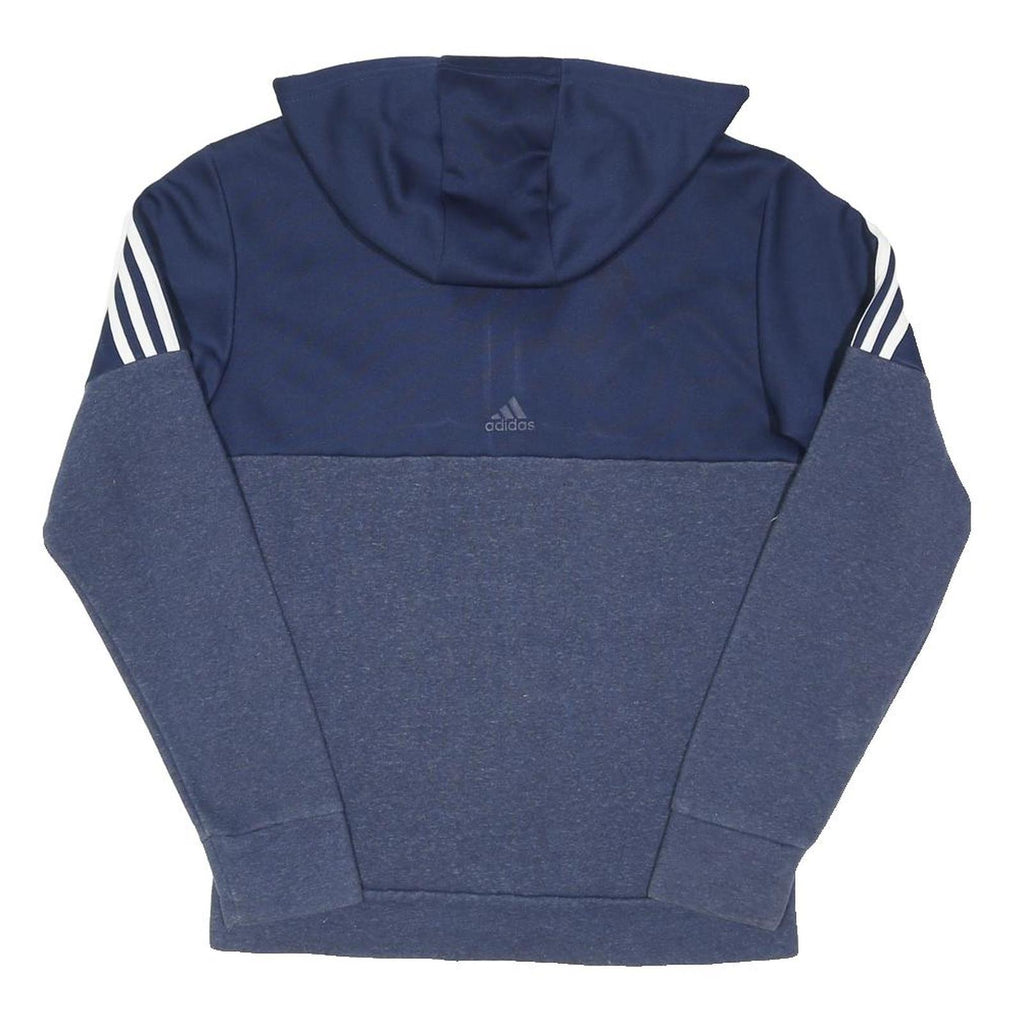 ADIDAS Mens Navy Blue Cotton Blend Zip Hoodie Jacket S Casual Sportswear