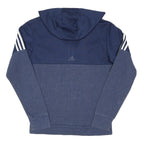 ADIDAS Mens Navy Blue Cotton Blend Zip Hoodie Jacket S Casual Sportswear