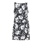 LAUREN RALPH LAUREN Womens Black & White Floral Sleeveless Day Dress Polyester