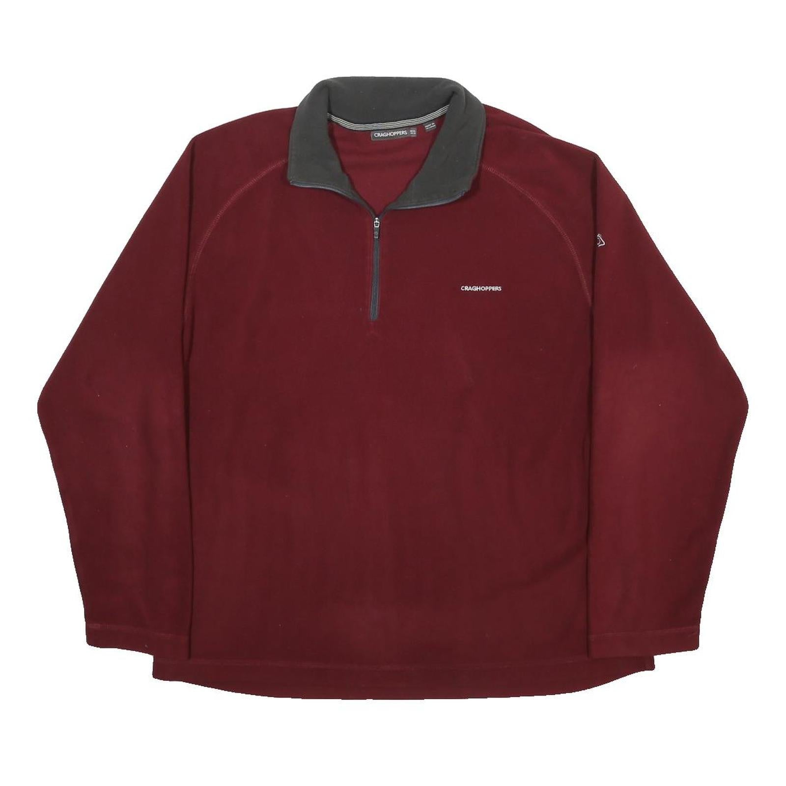 CRAGHOPPERS Mens Maroon Polyester Plain Pullover Crew Neck Basic Knit XL Outdoor