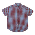 MCGREGOR Mens Red & Blue Check Shirt XL Button-Down Collar Short Sleeve Casual