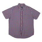 MCGREGOR Mens Red & Blue Check Shirt XL Button-Down Collar Short Sleeve Casual