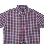 MCGREGOR Mens Red & Blue Check Shirt XL Button-Down Collar Short Sleeve Casual
