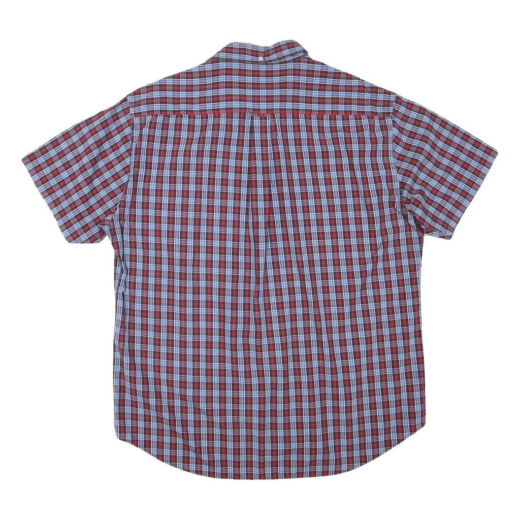 MCGREGOR Mens Red & Blue Check Shirt XL Button-Down Collar Short Sleeve Casual