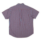 MCGREGOR Mens Red & Blue Check Shirt XL Button-Down Collar Short Sleeve Casual