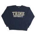 MV SPORT Mens Navy Blue Trine University Sweatshirt Crew Neck L Cotton