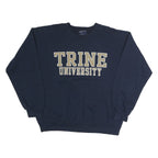 MV SPORT Mens Navy Blue Trine University Sweatshirt Crew Neck L Cotton